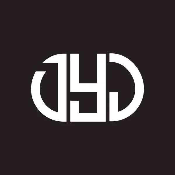Diseño Del Logotipo Letra Dyj Sobre Fondo Negro Dyj Iniciales — Vector de stock