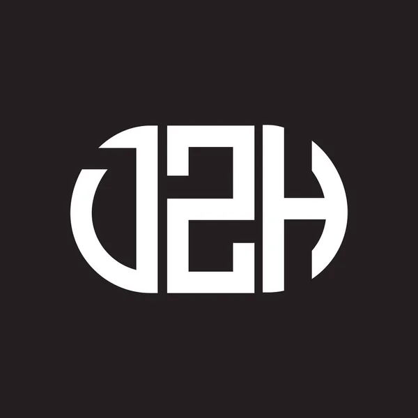 Diseño Del Logotipo Letra Dzh Sobre Fondo Negro Dzh Iniciales — Vector de stock