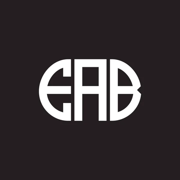 Siyah Arka Planda Eab Harfi Logo Tasarımı Eab Yaratıcı Harflerin — Stok Vektör