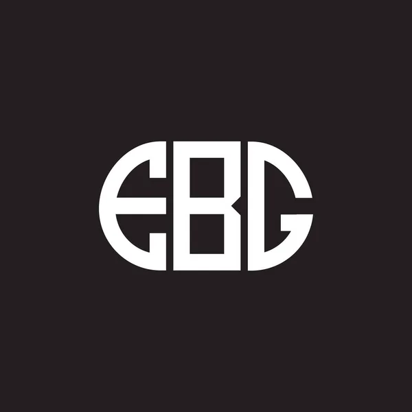 Ebg Bokstav Logotyp Design Svart Bakgrund Ebg Kreativa Initialer Brev — Stock vektor