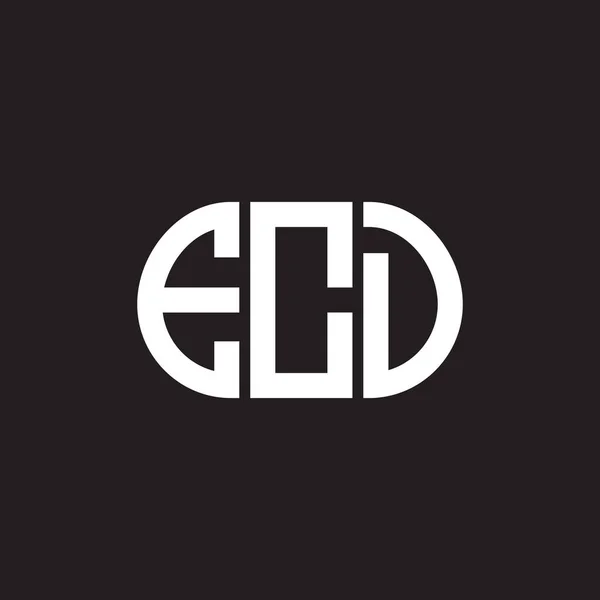 Siyah Arkaplanda Ecd Harf Logosu Tasarımı Ecd Yaratıcı Harflerin Baş — Stok Vektör