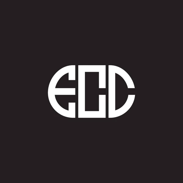 Siyah Arka Planda Ecc Harf Logosu Tasarımı Ecc Yaratıcı Harflerin — Stok Vektör