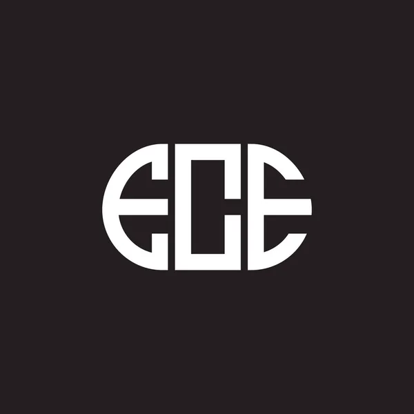 Ece Letter Logo Ontwerp Zwarte Achtergrond Ece Creatieve Initialen Letter — Stockvector
