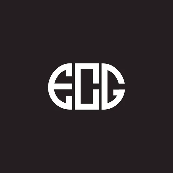 Siyah Arka Planda Ecg Harf Logosu Tasarımı Ekg Yaratıcı Harflerin — Stok Vektör