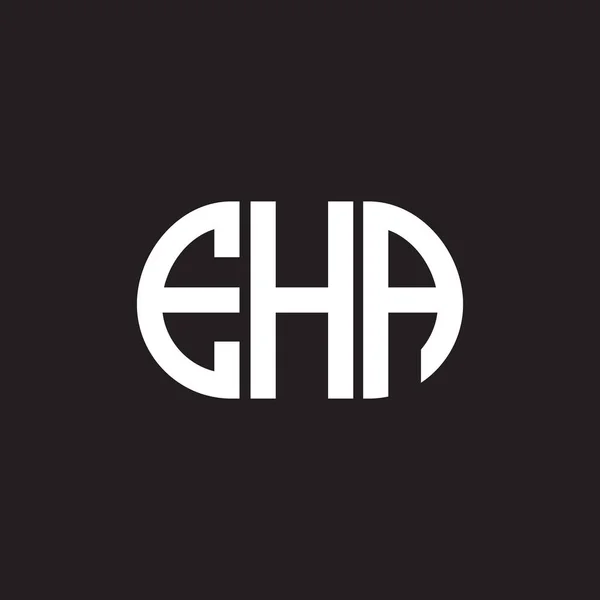 Eha Lettre Logo Design Sur Fond Noir Eha Initiales Créatives — Image vectorielle