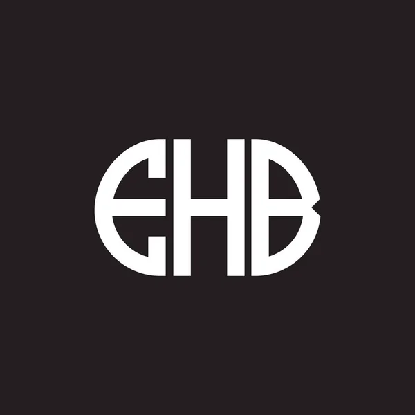 Σχεδιασμός Λογοτύπου Ehb Μαύρο Φόντο Δημιουργικά Αρχικά Ehb Έννοια Λογότυπο — Διανυσματικό Αρχείο