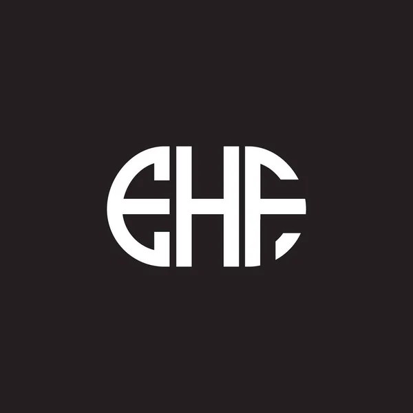 Diseño Del Logotipo Letra Ehf Sobre Fondo Negro Ehf Iniciales — Archivo Imágenes Vectoriales