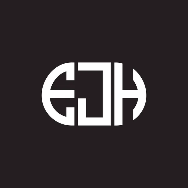 Diseño Del Logotipo Letra Ejh Sobre Fondo Negro Ejh Iniciales — Archivo Imágenes Vectoriales