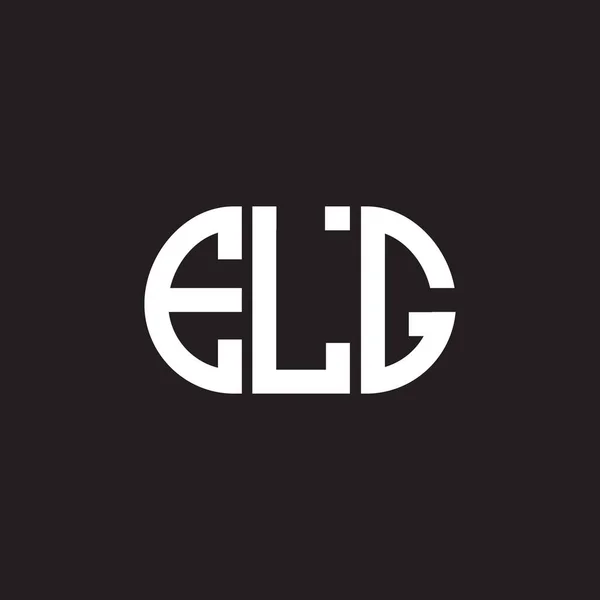 Elg Lettera Logo Design Sfondo Nero Elg Creativo Iniziali Lettera — Vettoriale Stock