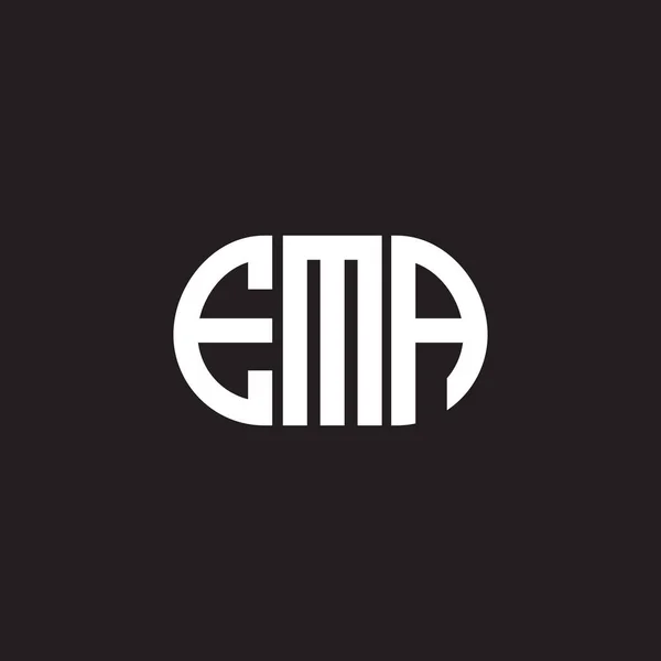 Design Logotipo Carta Ema Fundo Preto Ema Criativa Iniciais Conceito — Vetor de Stock