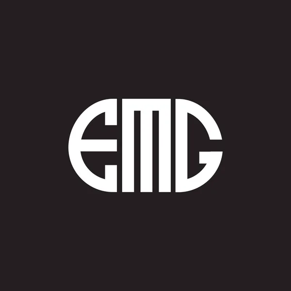 Emg Písmeno Logo Design Černém Pozadí Emg Kreativní Iniciály Písmeno — Stockový vektor