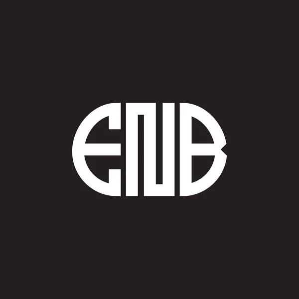 Diseño Del Logotipo Carta Enb Sobre Fondo Negro Enb Iniciales — Vector de stock