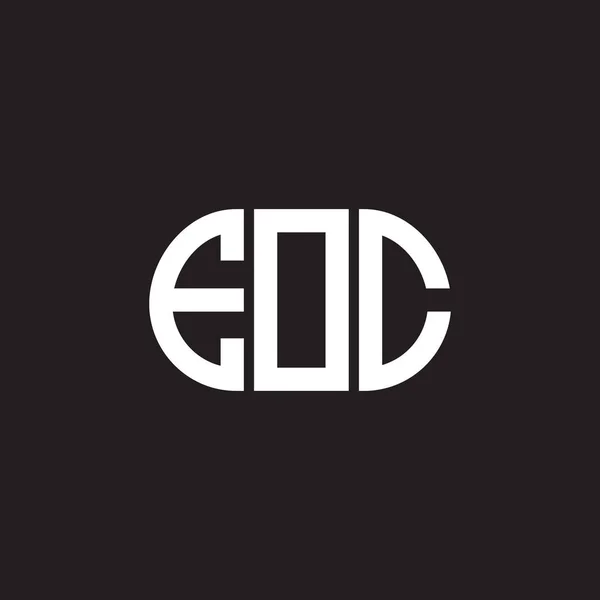 Siyah Arka Planda Eoc Harf Logosu Tasarımı Eoc Yaratıcı Harflerin — Stok Vektör