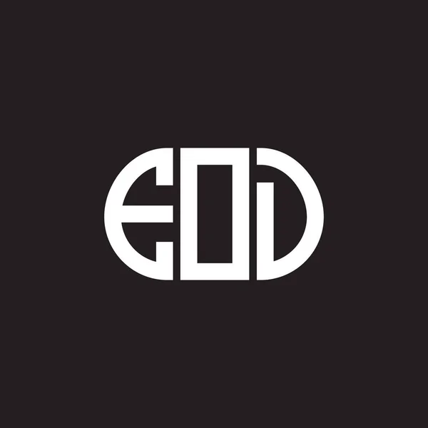 Diseño Del Logotipo Letra Eod Sobre Fondo Negro Eod Iniciales — Archivo Imágenes Vectoriales