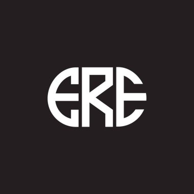 Siyah arkaplanda bir amblem tasarımı. Yaratıcı harflerin baş harfleri logo kavramı. E harf tasarımı.