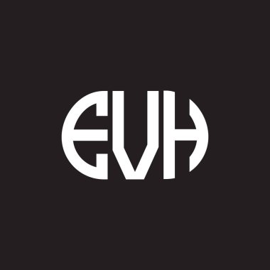 EVH harfi logo tasarımı siyah arka planda. EVH yaratıcı harflerin baş harfleri logo kavramı. EVH harf tasarımı.
