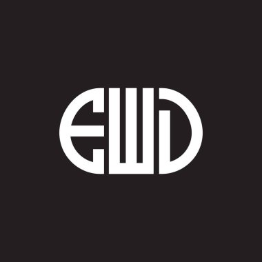Siyah arka planda EWD harf logosu tasarımı. EWD yaratıcı harflerin baş harfleri logo kavramı. EWD harf tasarımı.