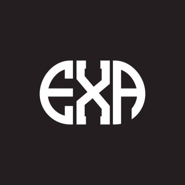 EXA harf logosu tasarımı siyah arka planda. EXA yaratıcı harflerin baş harfleri logo kavramı. EXA harf tasarımı.