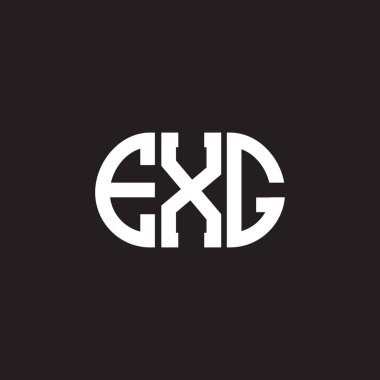 Siyah arkaplanda EXG harf logosu tasarımı. EXG yaratıcı harflerin baş harfleri logo kavramı. EXG harf tasarımı.