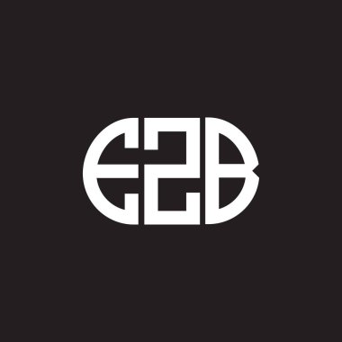 Siyah arka planda EZB harfi logo tasarımı. EZB yaratıcı harflerin baş harfleri logo kavramı. EZB harf tasarımı.