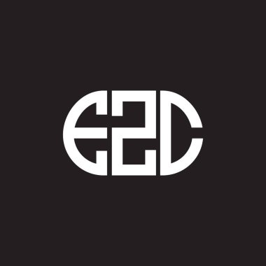 Siyah arka planda EZC harf logosu tasarımı. EZC yaratıcı harflerin baş harfleri logo kavramı. EZC harf tasarımı.