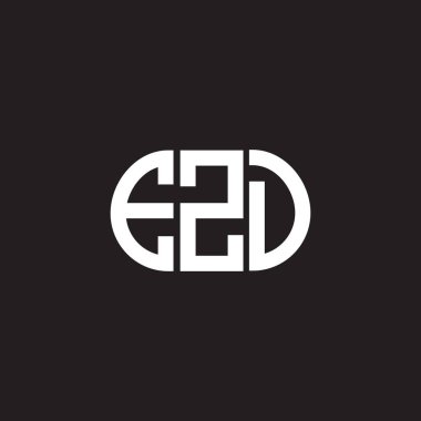 Siyah arka planda EZD harf logosu tasarımı. EZD yaratıcı harflerin baş harfleri logo kavramı. EZD harf tasarımı.
