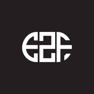 Siyah arkaplanda PrintEZF harf logosu tasarımı. EZF yaratıcı harf logosu konsepti. EZF harf tasarımı.