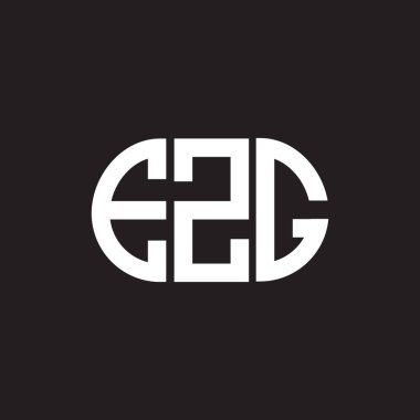 Siyah arka planda EZG harf logosu tasarımı. EZG yaratıcı harflerin baş harfleri logo kavramı. EZG harf tasarımı.