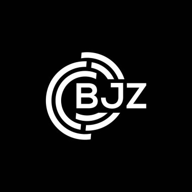 Siyah arkaplanda BJZ harf logosu tasarımı. BJZ yaratıcı harf logosu konsepti. BJZ harf tasarımı.