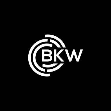 Siyah arkaplanda BKW harf logosu tasarımı. BKW yaratıcı harflerin baş harfleri logo kavramı. BKW harf tasarımı.