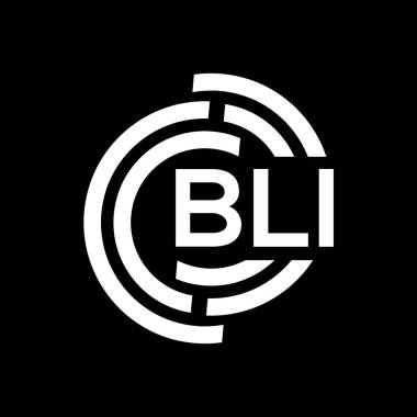 Siyah arka planda BLI harf logosu tasarımı. BLI yaratıcı harfler logosu konsepti. BLI harf tasarımı.