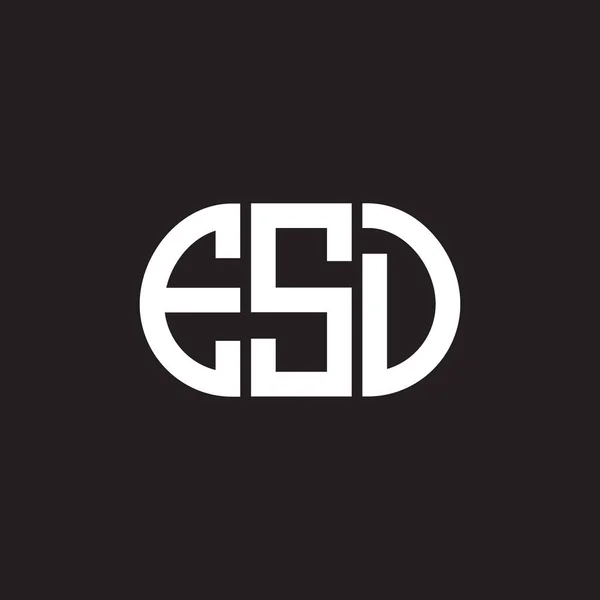 Esd Lettre Logo Design Sur Fond Noir Esd Initiales Créatives — Image vectorielle