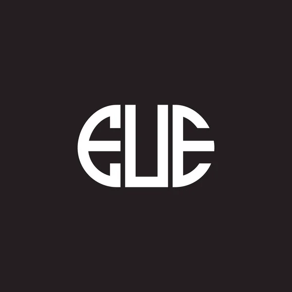 黒を基調としたEueレターロゴデザイン 創造的なイニシャルの手紙のロゴの概念 Eueレターデザイン — ストックベクタ