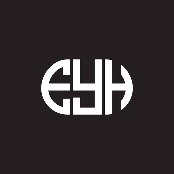 Eyh Letter Logo Design Black Background Eyh Creative Initials Letter — Stock Vector