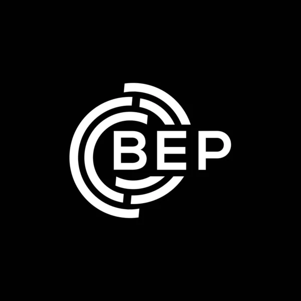 Bep Lettre Logo Design Sur Fond Noir Bep Initiales Créatives — Image vectorielle