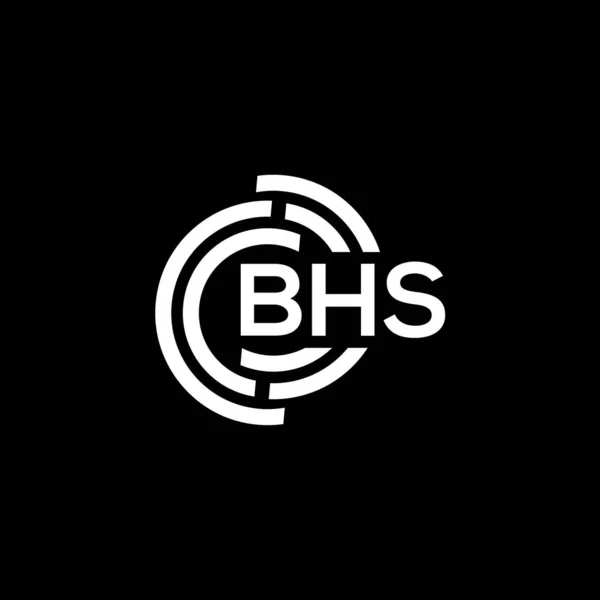 Bhs Lettre Logo Design Sur Fond Noir Bhs Initiales Créatives — Image vectorielle