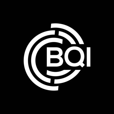 Siyah arka planda BQI harf logosu tasarımı. BQI yaratıcı harf logosu konsepti. BQI harf tasarımı.