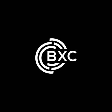 Siyah arkaplanda BXC harf logosu tasarımı. BXC yaratıcı harflerin baş harfleri logo kavramı. BXC harf tasarımı.