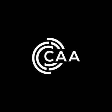 Siyah arka planda CAA harf logosu tasarımı. CAA yaratıcı harf logosu konsepti. CAA harf tasarımı.