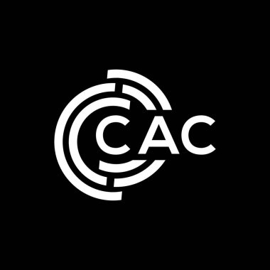 Siyah arka planda CAC harf logosu tasarımı. CAC yaratıcı harf logosu konsepti. CAC harf tasarımı.