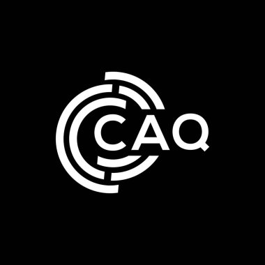 Siyah arka planda CAQ harf logosu tasarımı. CAQ yaratıcı harf logosu konsepti. CAQ harf tasarımı.