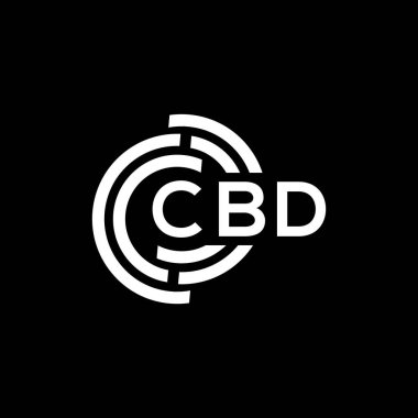 Siyah arka planda CBD harf logosu tasarımı. CBD yaratıcı harflerin baş harfleri logo kavramı. CBD harf tasarımı.