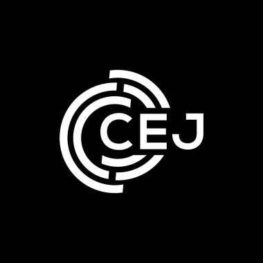 CEJ harf logo tasarımı siyah arka planda. CEJ yaratıcı harflerin baş harfleri logo kavramı. CEJ harf tasarımı.