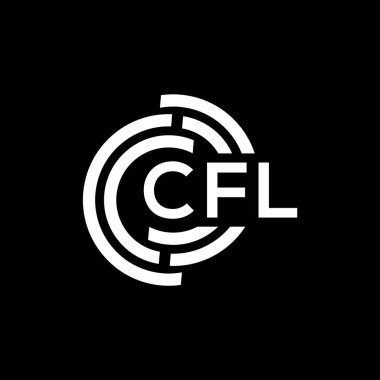 Siyah arka planda CFL harf logosu tasarımı. CFL yaratıcı harflerin baş harfleri logo kavramı. CFL harf tasarımı.