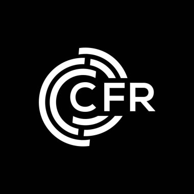 Siyah arka planda CFR harf logosu tasarımı. CFR yaratıcı harflerin baş harfleri logo kavramı. CFR harf tasarımı.