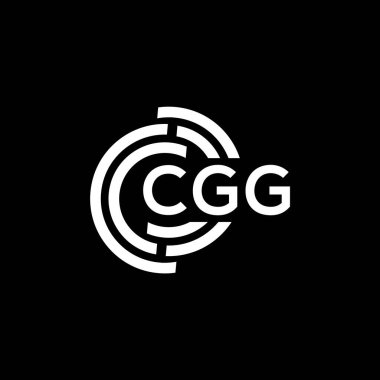 Siyah arkaplanda CGG harf logosu tasarımı. CGG yaratıcı harflerin baş harfleri logo kavramı. CGG harf tasarımı.