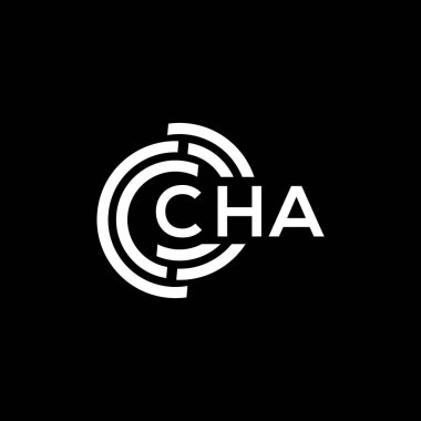 Siyah arka planda CHA harf logosu tasarımı. CHA yaratıcı harflerin baş harfleri logo kavramı. CHA mektup tasarımı.