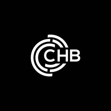 Siyah arka planda CHB harfi logo tasarımı. CHB yaratıcı harflerin baş harfleri logo kavramı. CHB harf tasarımı.