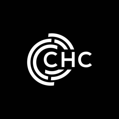 Siyah arka planda CHC harf logosu tasarımı. CHC yaratıcı harflerin baş harfleri logo kavramı. CHC harf tasarımı.