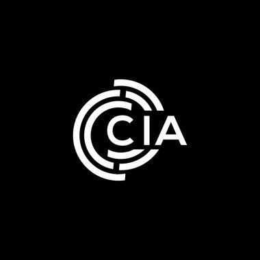 Siyah arka planda CIA 'in mektup logosu tasarımı. CIA yaratıcı harflerin baş harfleri logo konsepti. CIA mektup tasarımı.